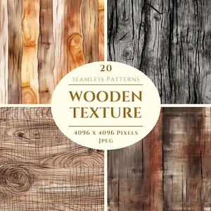 Papel digital com textura de madeira - 20 padrões perfeitos para artesanato e uso comercial - álbum de recortes - impressão sob demanda - jpeg de alta qualidade