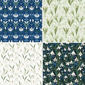 Snowdrop Flower Digital Paper: 20 Seamless Patterns (Digital Download) image 3