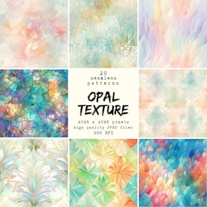 Opal Textur Muster - Digitales Papier - 20 nahtlose Muster für das Handwerk und den kommerziellen Gebrauch, druckfertige Designs, POD freundlich,