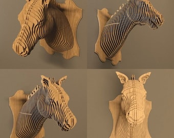 Tête de cheval 3D découpée au laser Décoration murale Téléchargement numérique instantané