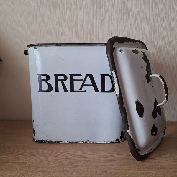 Vintage Enamel Bread Bin