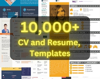 10,000+ CVs, Resumes, Cover Letters Template Bundle