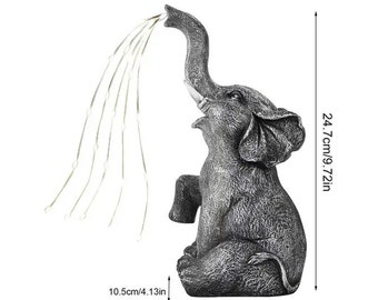 Elephant Figurine for Garden Solar-Powered LED Light | Outdoor Figurine | Garden Ornament | Light Outdoor Sculpture for Yard & Garden |