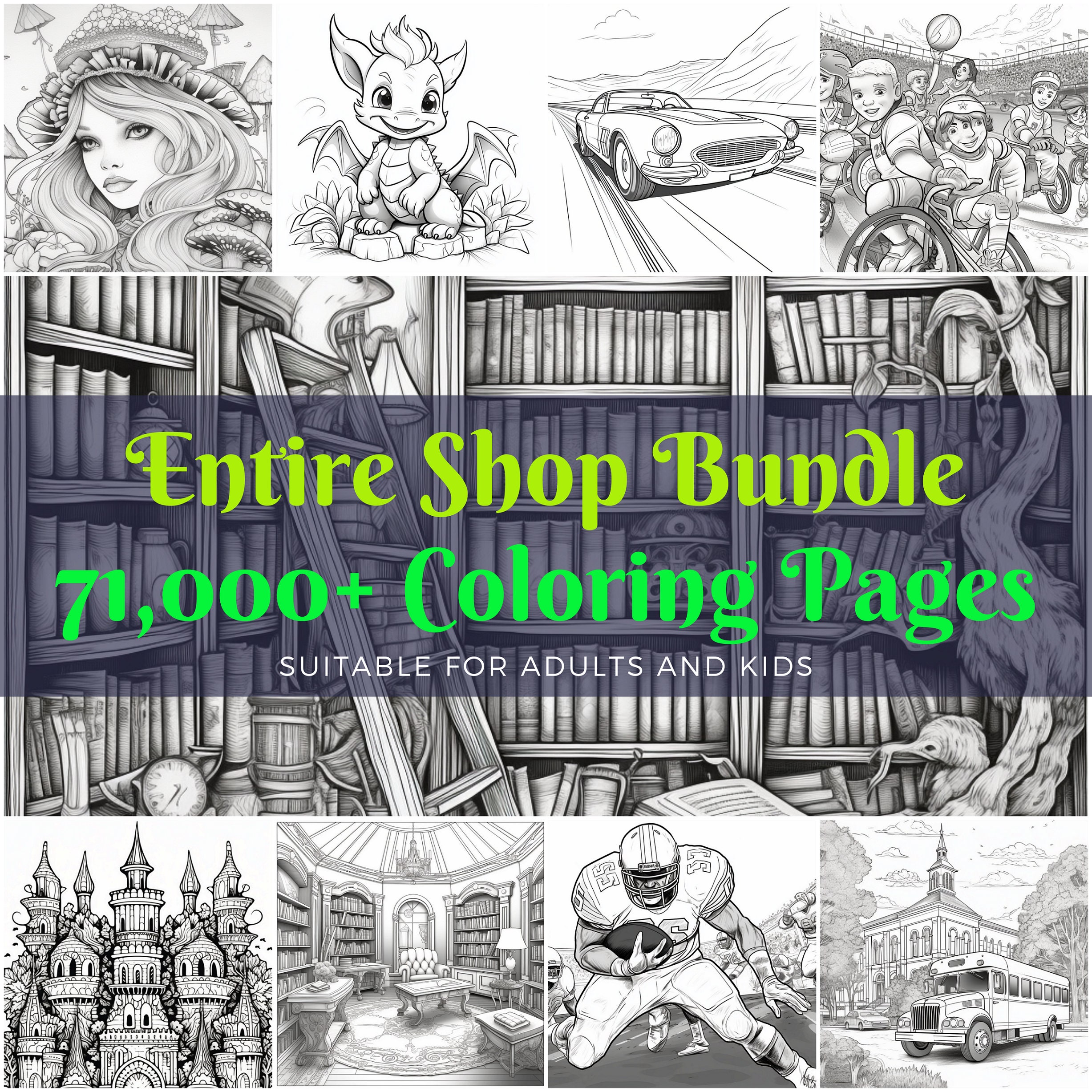 Coloring Pages Entire Shop Bundle - Il Fullxfull.5147997154 6d3a 
