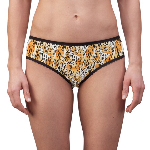 Leopard Print Women s Briefs Orange Black and White Underwear Leopard Print Artwork Underwear Sexy Leopard Print Underwear Etsy