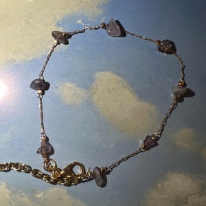 Dainty Amethyst Chain Anklet