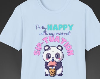 Panda Drinking Boba Tea T-Shirt