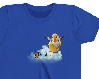Youth Tee with Duckling Flying Over Cloud