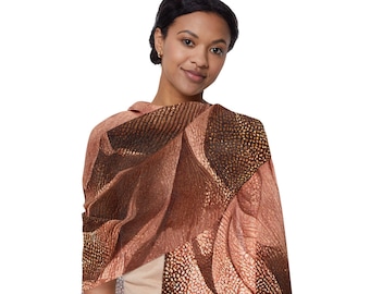 Shimmering Rose Floral Scarf
