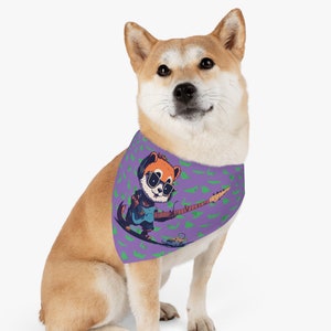 Pet Bandana Collar with Guitar Playing Red Panda