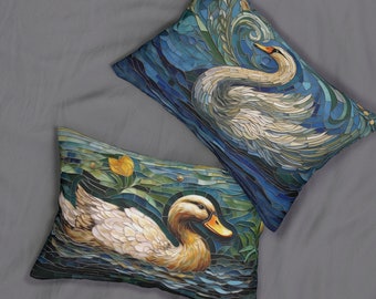 Swan & Duck Lumbar Pillow