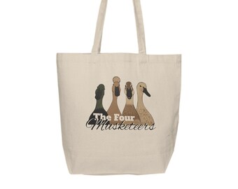 Canvas Shopping Tote with Four Musketeers Ducks