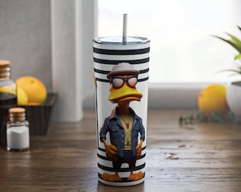 Coach Duck Skinny Steel Tumbler with Straw, 20oz