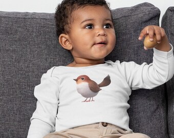 Infant Long Sleeve Bodysuit with Robin Bird