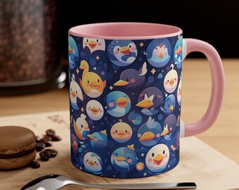 Duck Pattern Coffee Mug, 11oz