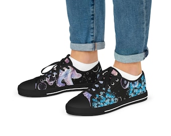 Octopus Print Canvas Sneakers, Sea Creature Design, Men's Fashion