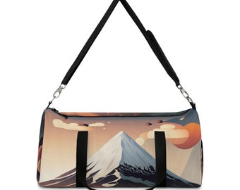 Customizable Duffel Bag with Snow Mountain Graphic