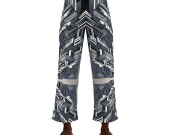 Men's Pajama Pants with Symmetric Abstract Art print