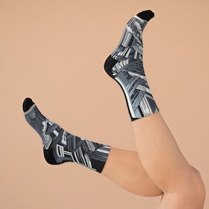 Recycled Poly Socks with Abstract Opt-Art Design