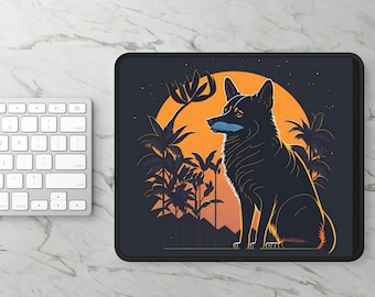 Gaming Mouse Pad with a Fox Silhouette