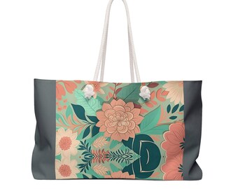 Weekender Bag with Pastel Floral Design