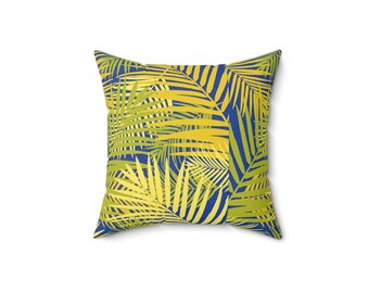 Palm Leaf Accent Square Pillow