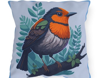 Outdoor Pillow | Robin Bird Print | Multiple sizes