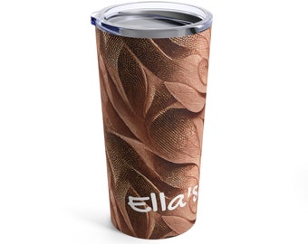 Personalize Tumbler 20oz (Golden Floral Pattern))