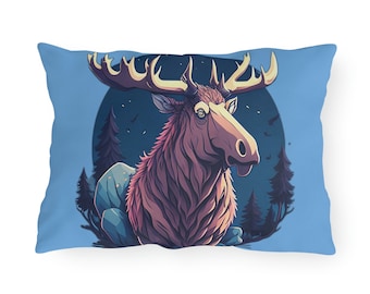 Outdoor Pillow | Moose & Leaves Print | Multiple sizes