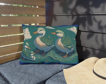 Outdoor Pillow | Duck Family Print | Multiple sizes