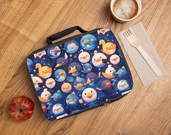 Lunch Bag with Duck Balls Pattern