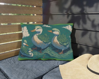Outdoor Pillow | Duck Family Print | Multiple sizes