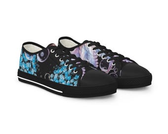 Sneakers, Octopus and Bubbles Design, Men's Shoes, Sea Creature Footwear, Ocean Print Sneaks, Nautical Theme Sneaker, Underwater Art