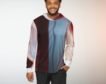 Men's Sports Warmup Hoodie (Abstract Colorful Wave Pattern)