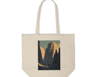 Customizable Canvas Shopping Tote with Yosemite Valley Graphics