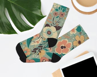Recycled Poly Socks with Vintage Floral Design
