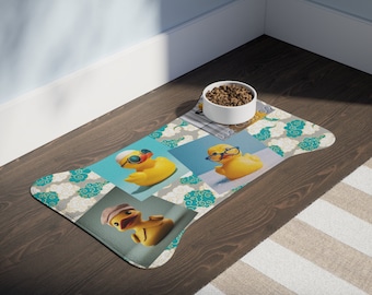 Pet Feeding Mat with Rubber Ducks
