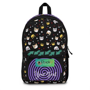 Personalisierender Schulrucksack mit Katzengesicht-Muster