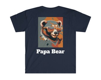 Unisex Softstyle T-Shirt with Papa Bear Graphic