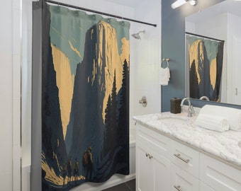 Shower Curtain with El Capitan Print | Yosemite | National Park Graphic Art