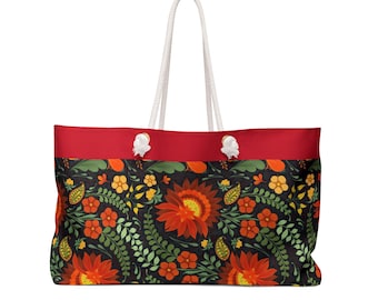 Weekender Bag with Ukraine Floral Motif