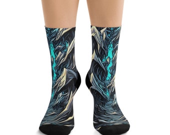 Recycled Poly Socks with Abstract Optic Art Design (Sci-Fi Theme)