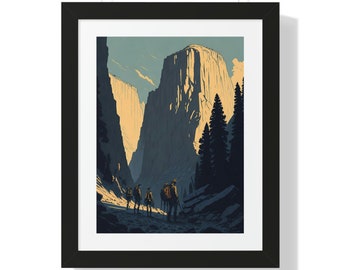 Framed Vertical Poster of impressionistic painting of El Capitan Yosemite