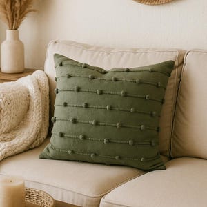 SAGE PILLOW COVER, Boho Pillow Cover, Textured Pillow Cover, Sofa Pillowcase, Cushion Pillow Cover, Decorative Pillow Cover For Sofa Pillow