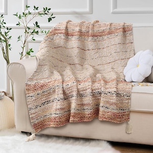 Handwoven Cotton Throw Blanket: Multicolored Chenille, Soft & Warm