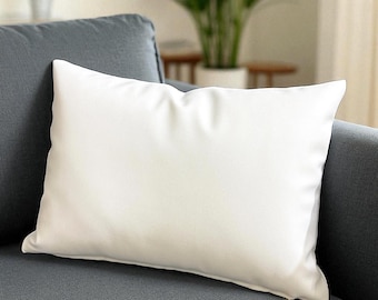 Funda de almohada de piel sintética blanca: cojín minimalista moderno