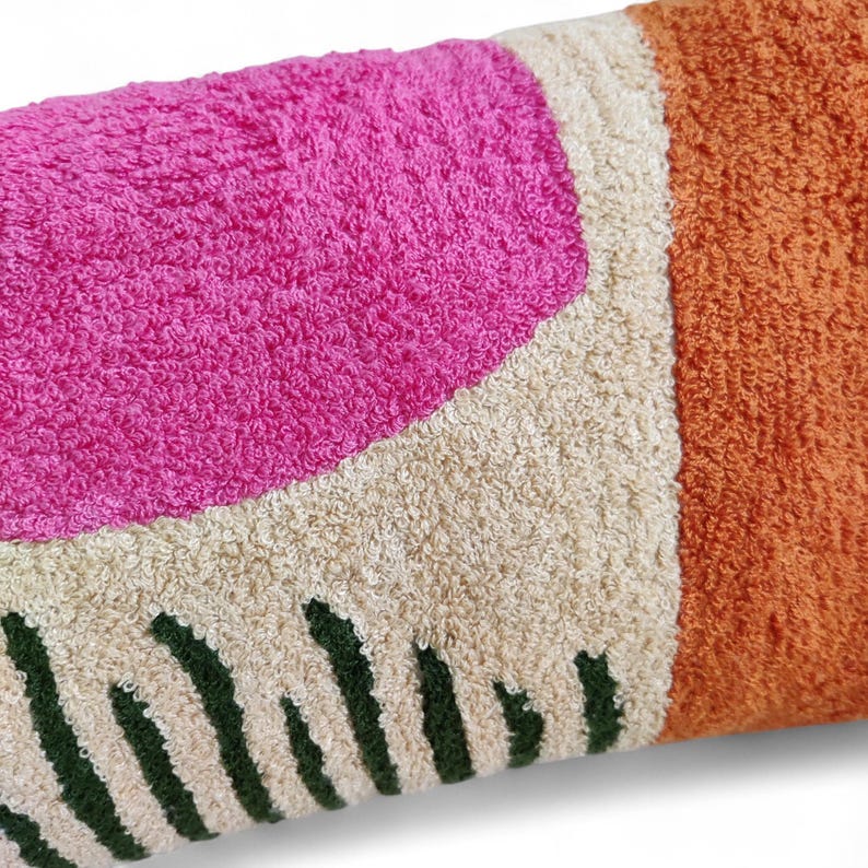 Multicoloured Cotton cushion cover Beige, Orange, Green and Pink