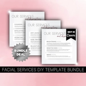Facial Flyer 3x Esthetician Flyer DIY Esthetician Template Editable Social Media Flyer Skin Care Flyer DIY Massage Spa Beauty Flyer Template