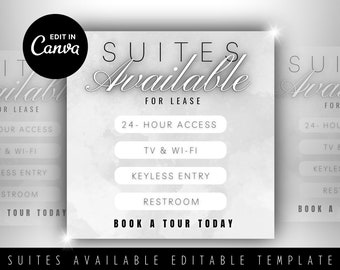 Suites Available Flyer Suites for Rent Booth Rental Flyer for Salon Suites Editable Flyer Template Canva Template Hair Nails Makeup MUA DIY