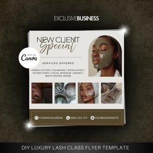 Facial Specials Flyer DIY Canva Template Facial Treatment Flyer Book Now Flyer Spa Flyer Esthetician Flyer New Client Flash Sale Template
